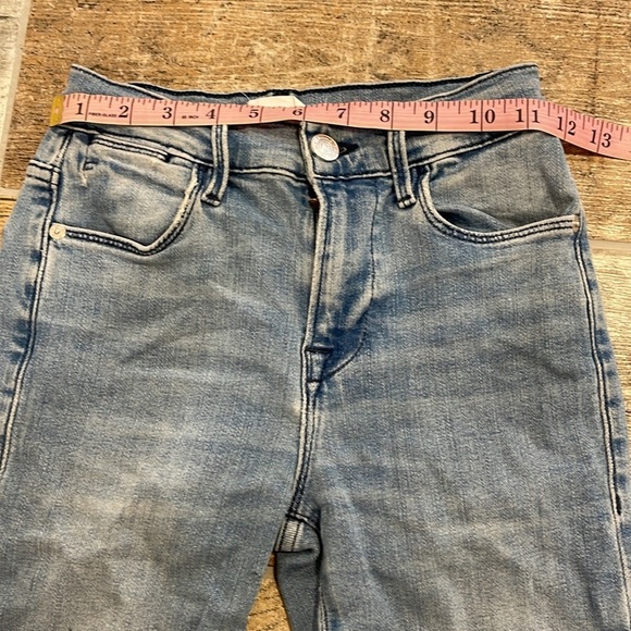 Frame Le High Straight Raw Hem High Rise Size 24 Denim Blue Jeans - Picture 9 of 9